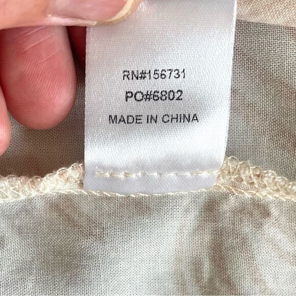 💠 Grade & Gather Square Neck Cream Apricot Tank Raw Edge Size M - Picture 8 of 9